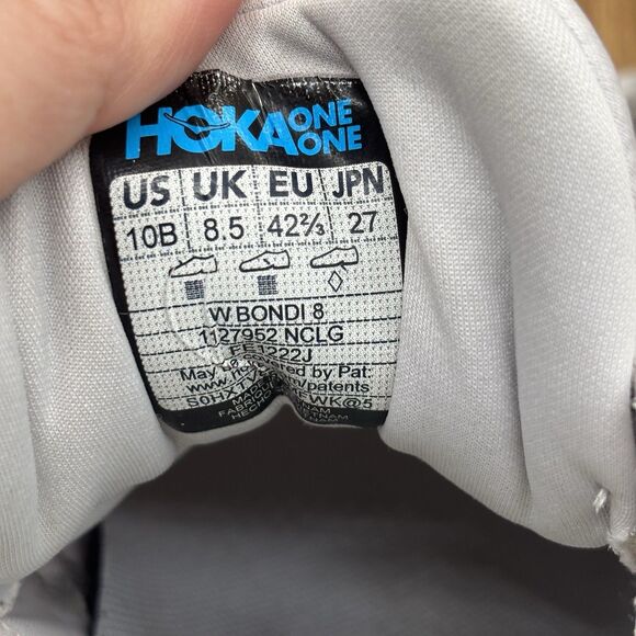 Hoka One One Bondi 8 Nimbus Cloud White Luminary Green Women’s Size 10 B - Picture 7 of 9